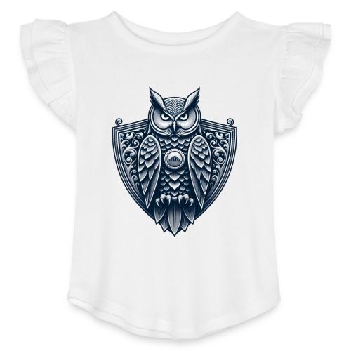 Night Watch Owl T Shirt, Sarcastic Dad Gift - Toddler Girls Flutter T-shirt