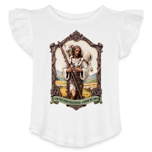 I Am The Good Shepherd T Shirt, Christian Gift - Toddler Girls Flutter T-shirt