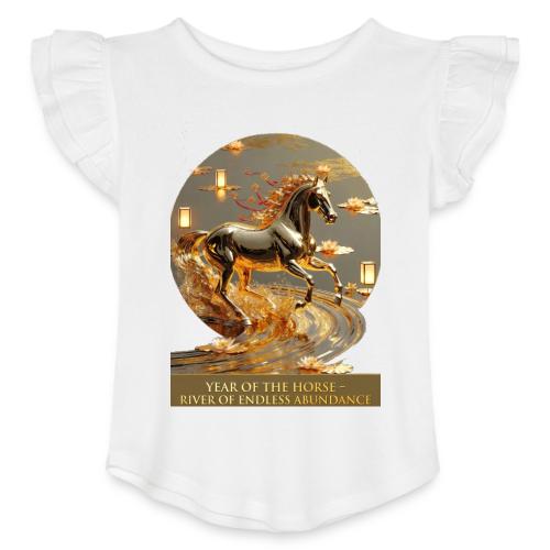 Year of the Horse Abundance T Shirt, Lunar NY Gift - Toddler Girls Flutter T-shirt