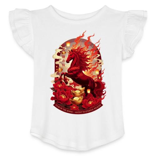 Year of the Horse Ascent T Shirt, Lunar New Year - Toddler Girls Flutter T-shirt