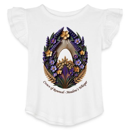 Easter Meadow Crown Renewal T Shirt, Spring Gift - Toddler Girls Flutter T-shirt