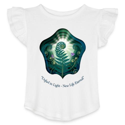 Easter Unfurl in Light Resurrection T Shirt, Gift - Toddler Girls Flutter T-shirt