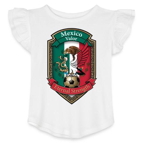 Mexico Eagle Valor T-Shirt, Pride Badge Gift - Toddler Girls Flutter T-shirt