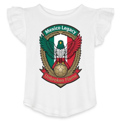 Mexico Eagle Legacy T-Shirt, Mexican Pride Gift - Toddler Girls Flutter T-shirt