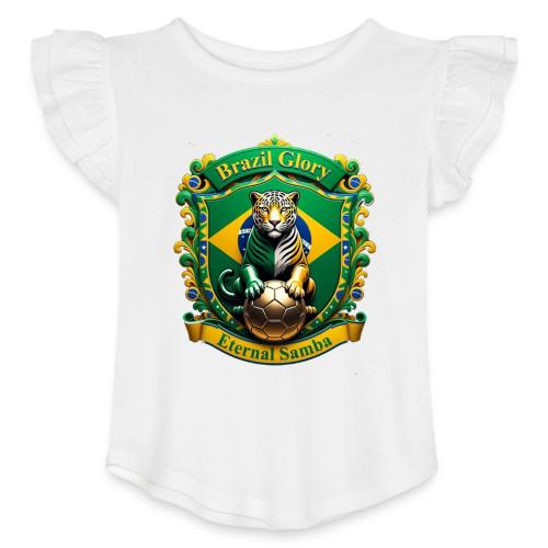 Brazil Jaguar Glory Tee, Brazilian Pride Gift - Toddler Girls Flutter T-shirt