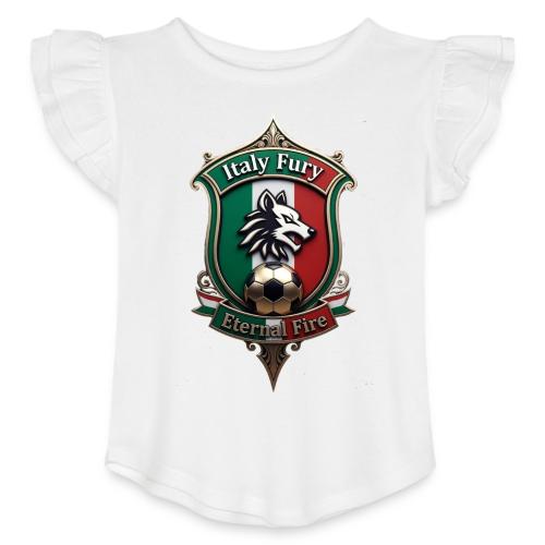 Italy heritage Wolf Fury Tee, Pride Badge Gift - Toddler Girls Flutter T-shirt