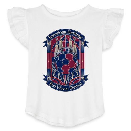 Barcelona Red Heritage T Shirt, Barsa fan Gift - Toddler Girls Flutter T-shirt