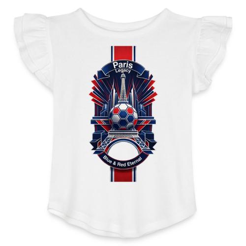 Paris Tower Legacy T Shirt, Soccer City Pride Gift - Toddler Girls Flutter T-shirt
