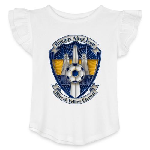 Buenos Aires Icon T Shirt, Soccer City Pride Gift - Toddler Girls Flutter T-shirt