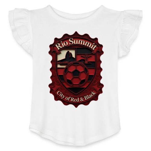 Flamengo Scarlet Summit T-Shirt, Football Gift - Toddler Girls Flutter T-shirt