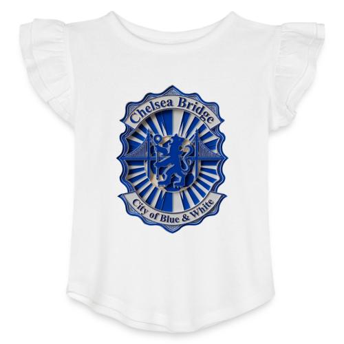Chelsea Blue Bridge T Shirt, Soccer Fan Gift - Toddler Girls Flutter T-shirt