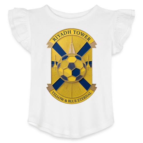 Riyadh Tower T Shirt, Football City Pride Gift - Toddler Girls Flutter T-shirt