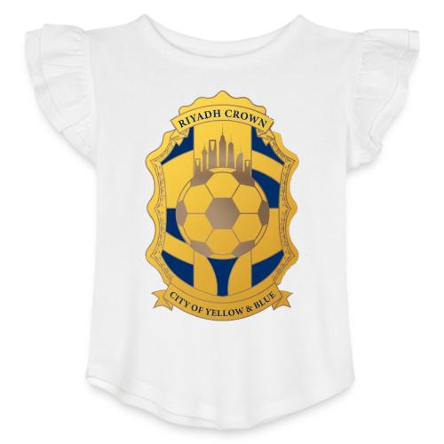 Riyadh Crown T Shirt, Modern Desert Pride Gift - Toddler Girls Flutter T-shirt