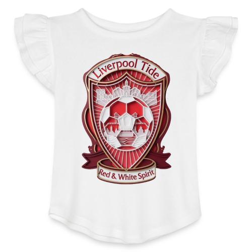Liverpool Tide T Shirt, Soccer City Pride Gift - Toddler Girls Flutter T-shirt