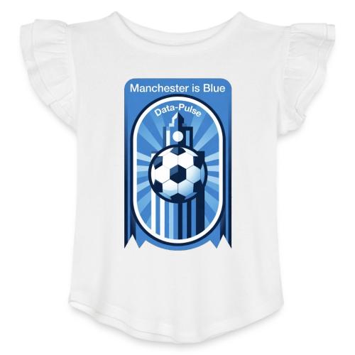 Manchester is Blue Soccer City T Shirt, Apparel - Toddler Girls Flutter T-shirt