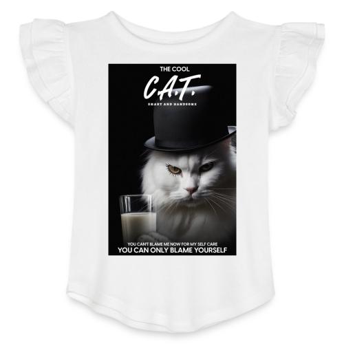 The Cool Cat - Toddler Girls Flutter T-shirt