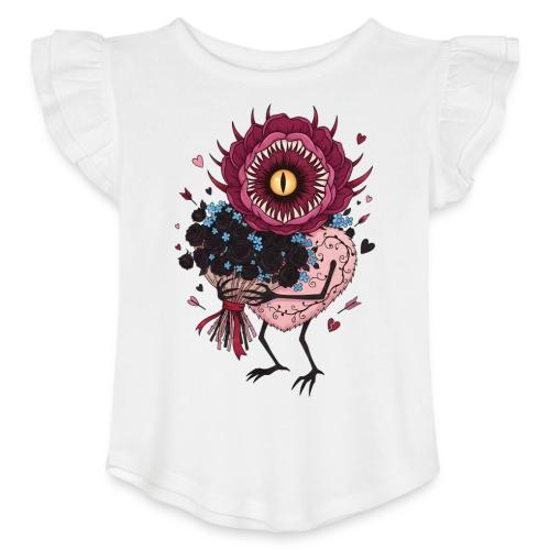 Gothic Valentine Eldritch Bloom – Dark Rom - Toddler Girls Flutter T-shirt
