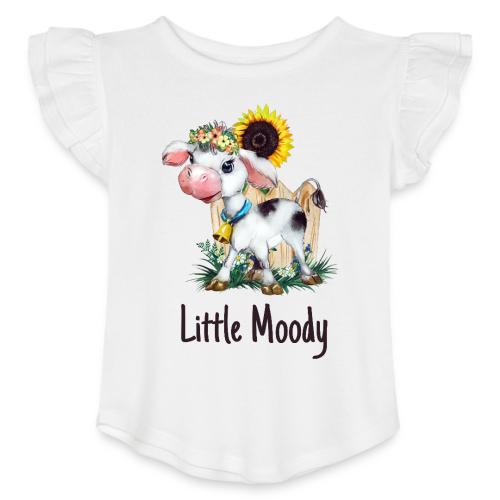 Litte Moody Cow - Toddler Girls Flutter T-shirt