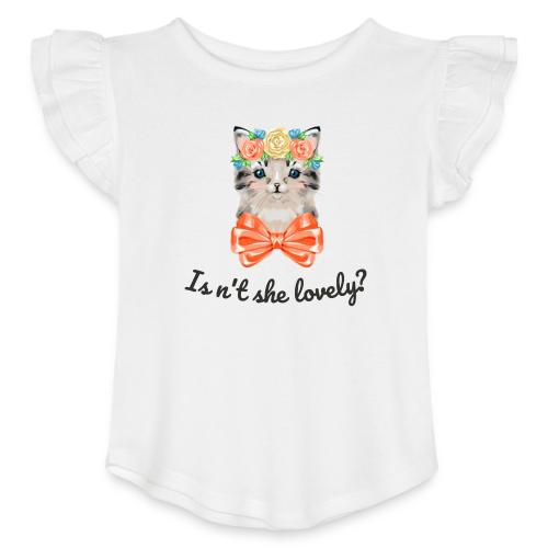Cute cat - Toddler Girls Flutter T-shirt