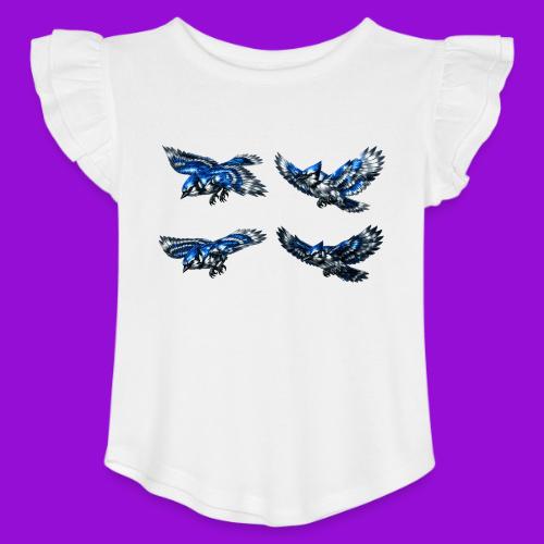 Silver Blue Jay Flight Stages - Toddler Girls Flutter T-shirt