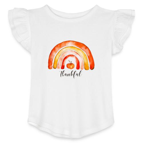 thankful - Toddler Girls Flutter T-shirt
