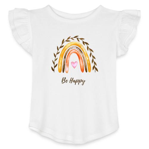 Be happy - Toddler Girls Flutter T-shirt