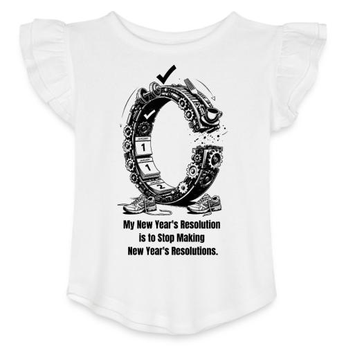The Resolution Loop - Sarcastic New Year's T-Shirt - Toddler Girls Flutter T-shirt