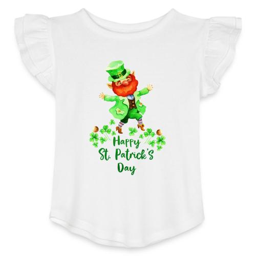 Happy St. Patrik's day. - Toddler Girls Flutter T-shirt