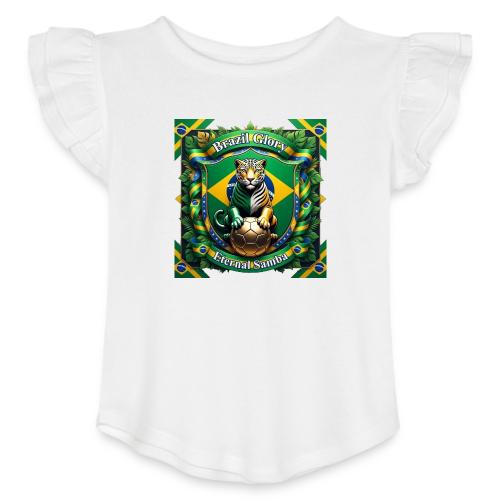Brazil Jaguar Glory T-Shirt, Flag Pride Badge Gift - Toddler Girls Flutter T-shirt