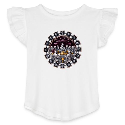 Last Supper Communion T Shirt, Faith Gift - Toddler Girls Flutter T-shirt