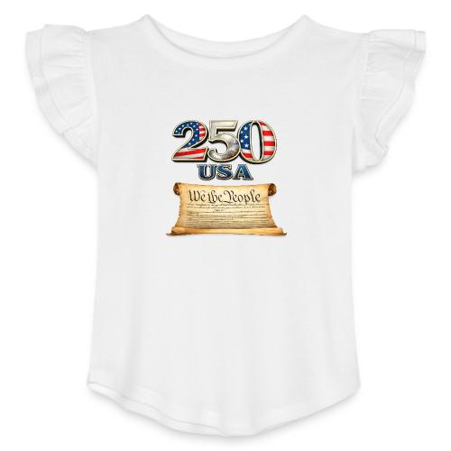 250th anniversary celebration of America - Toddler Girls Flutter T-shirt