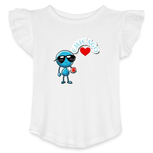 Smoon City_Chicago - Toddler Girls Flutter T-shirt