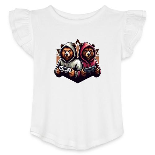 2 grizzlies gamer bears - Toddler Girls Flutter T-shirt