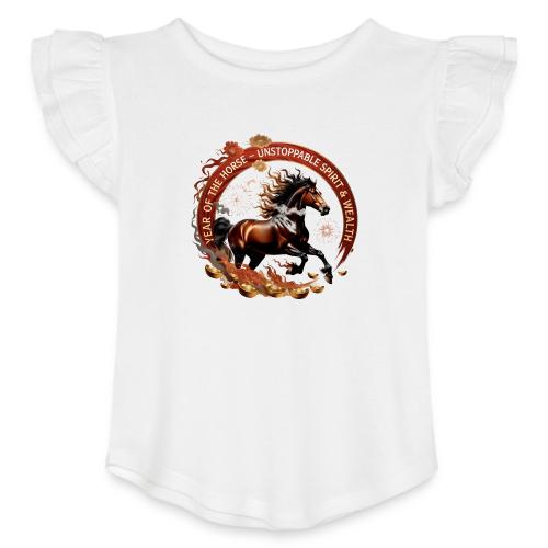 Year of the Horse Fiery Spirit T Shirt, Lunar New - Toddler Girls Flutter T-shirt