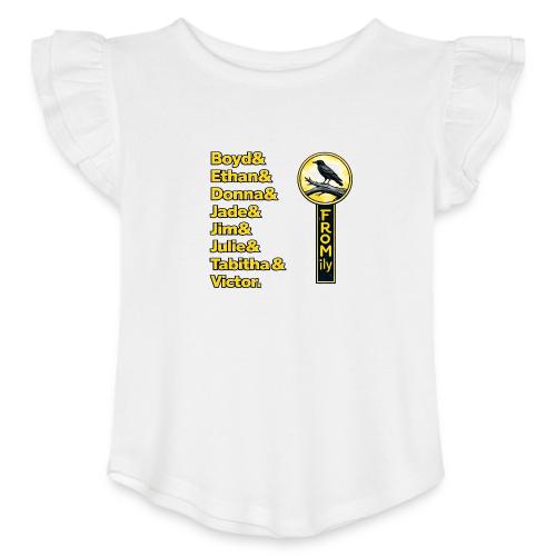 Fromily + Storywalker (front and back) - Toddler Girls Flutter T-shirt