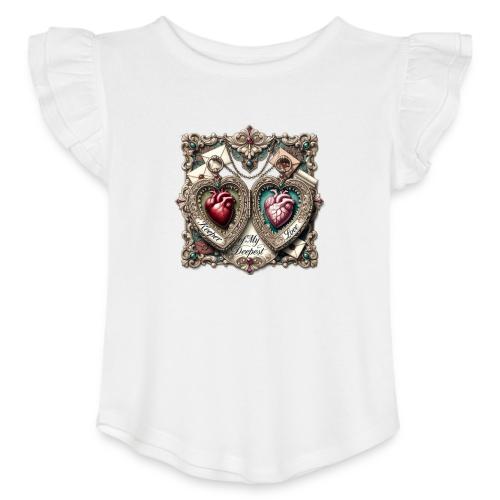 Keeper of My Deepest Love Victorian Locket T-Shirt - Toddler Girls Flutter T-shirt