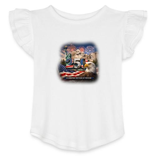 1776-2026 | Celebrating 250 Years of Freedom - Toddler Girls Flutter T-shirt