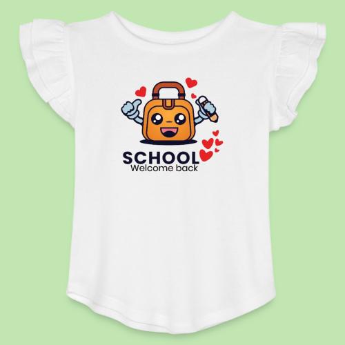 first day of school outfit- school Welcome back - Toddler Girls Flutter T-shirt