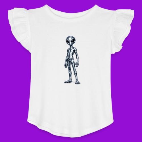 Silver Alien - Toddler Girls Flutter T-shirt