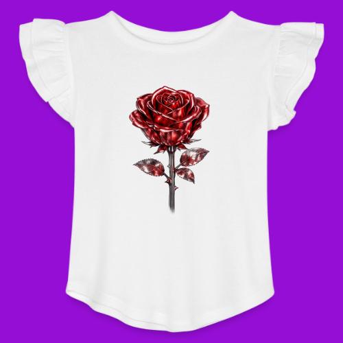 2 Set - Silver and Gold Roses - Toddler Girls Flutter T-shirt