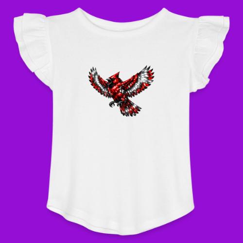 Silver Cardinal in Flight - Toddler Girls Flutter T-shirt
