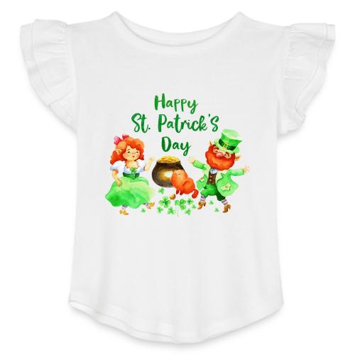 St Patrik's Day - Toddler Girls Flutter T-shirt