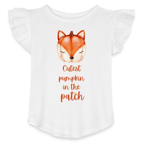 Cutest pumpkin in the patch - Toddler Girls Flutter T-shirt