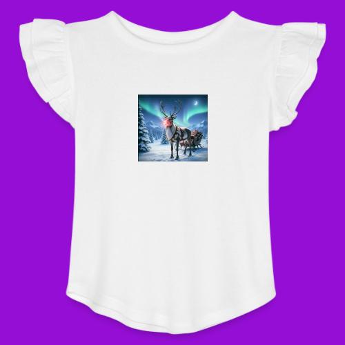Rudolph the red nosed reindeer - Toddler Girls Flutter T-shirt