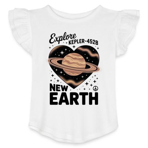 Explore Kepler-452b – New Earth Adventure - Toddler Girls Flutter T-shirt