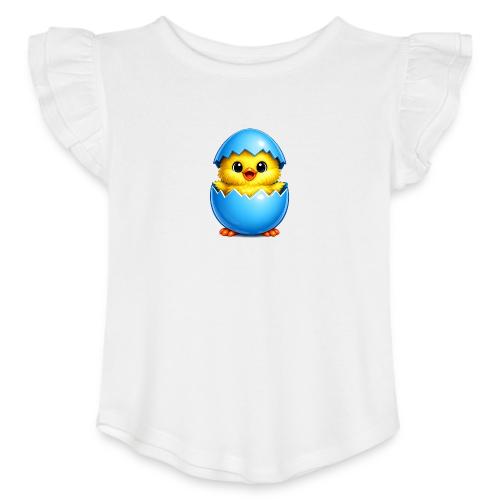 Easter Chick Blue - Toddler Girls Flutter T-shirt