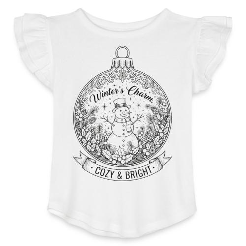 Festive Snowman T-Shirt - Toddler Girls Flutter T-shirt