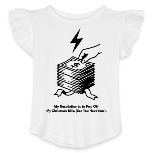 Christmas Bills T-Shirt - Toddler Girls Flutter T-shirt