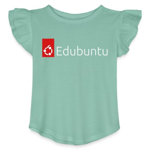 Edubuntu Logo 2023 - White - Toddler Girls Flutter T-shirt