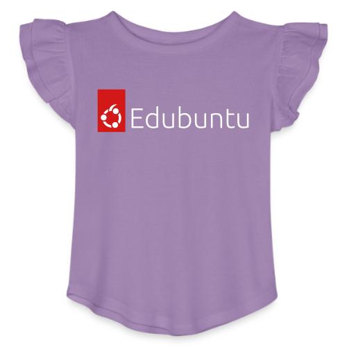 Edubuntu Logo 2023 - White - Toddler Girls Flutter T-shirt